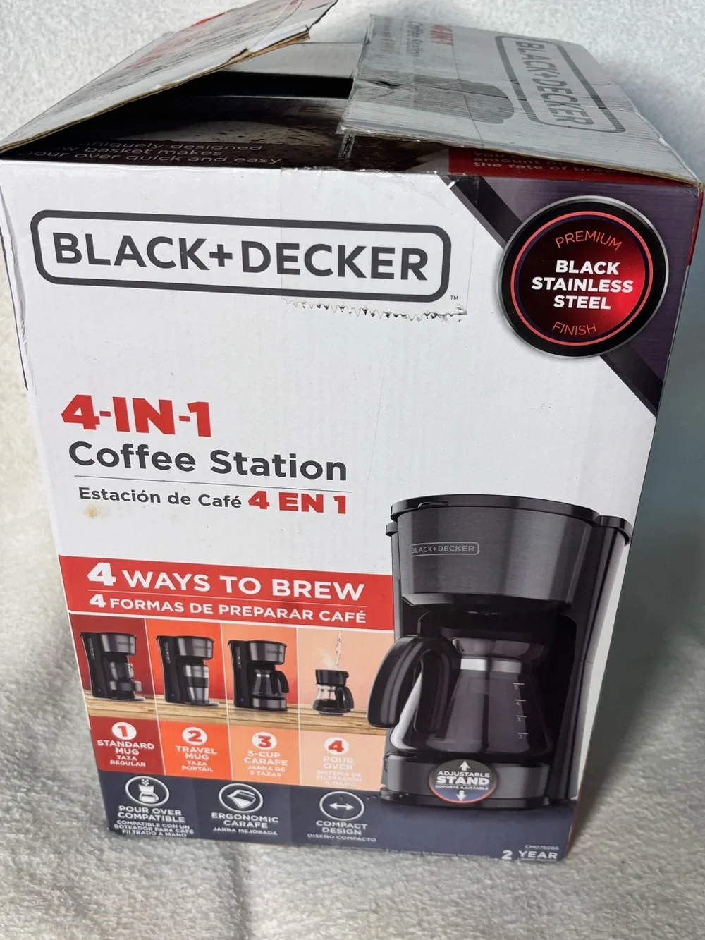 Black & Decker Black Stainless Steel 4-in-1 Coffee Station